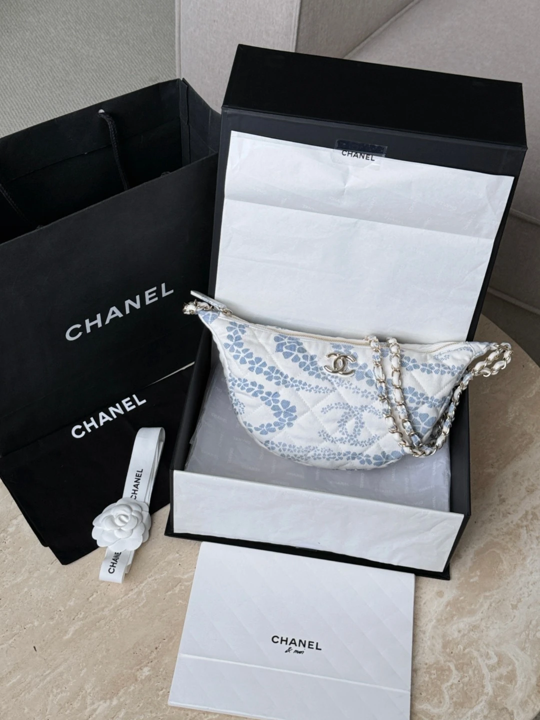 CHANEL Женская сумка Hobo 25 деним CHANEL Женская сумка Hobo 25 деним