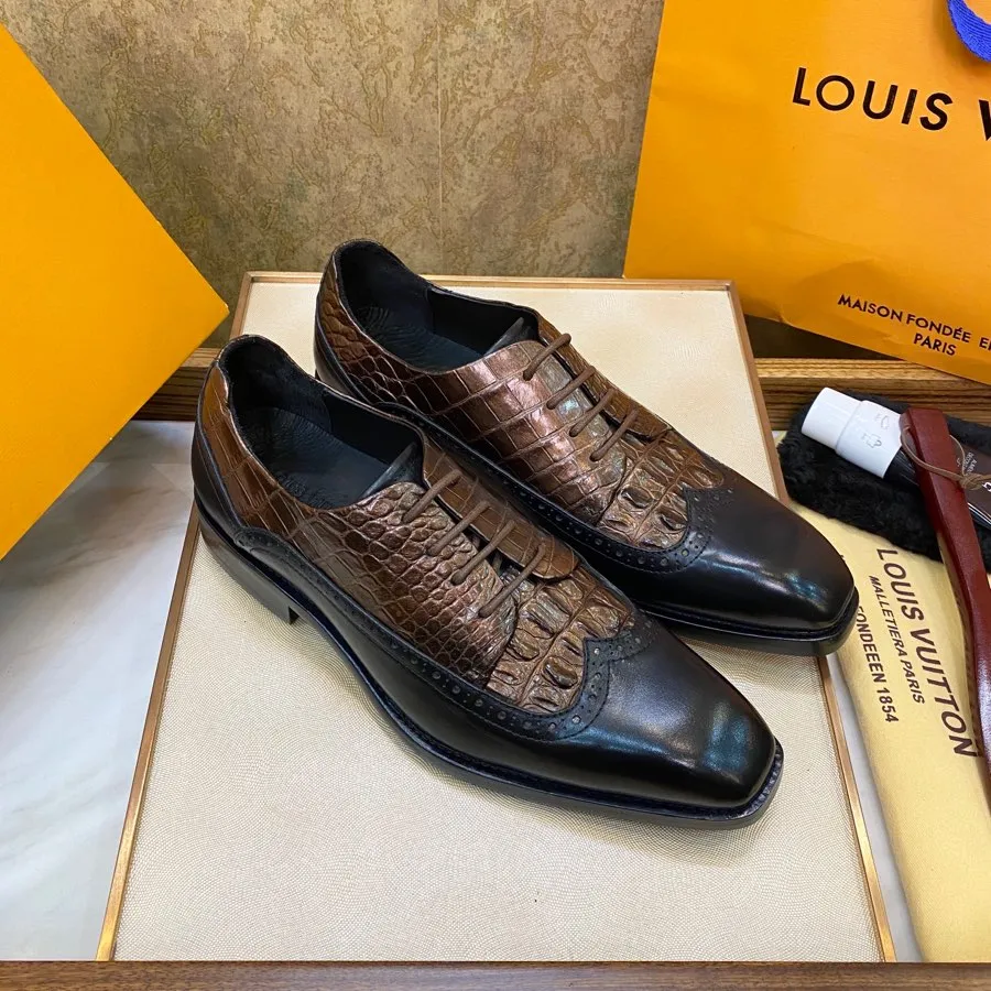 LOUIS VUITTON Мужские туфли из крокодила LOUIS VUITTON Мужские туфли из крокодила