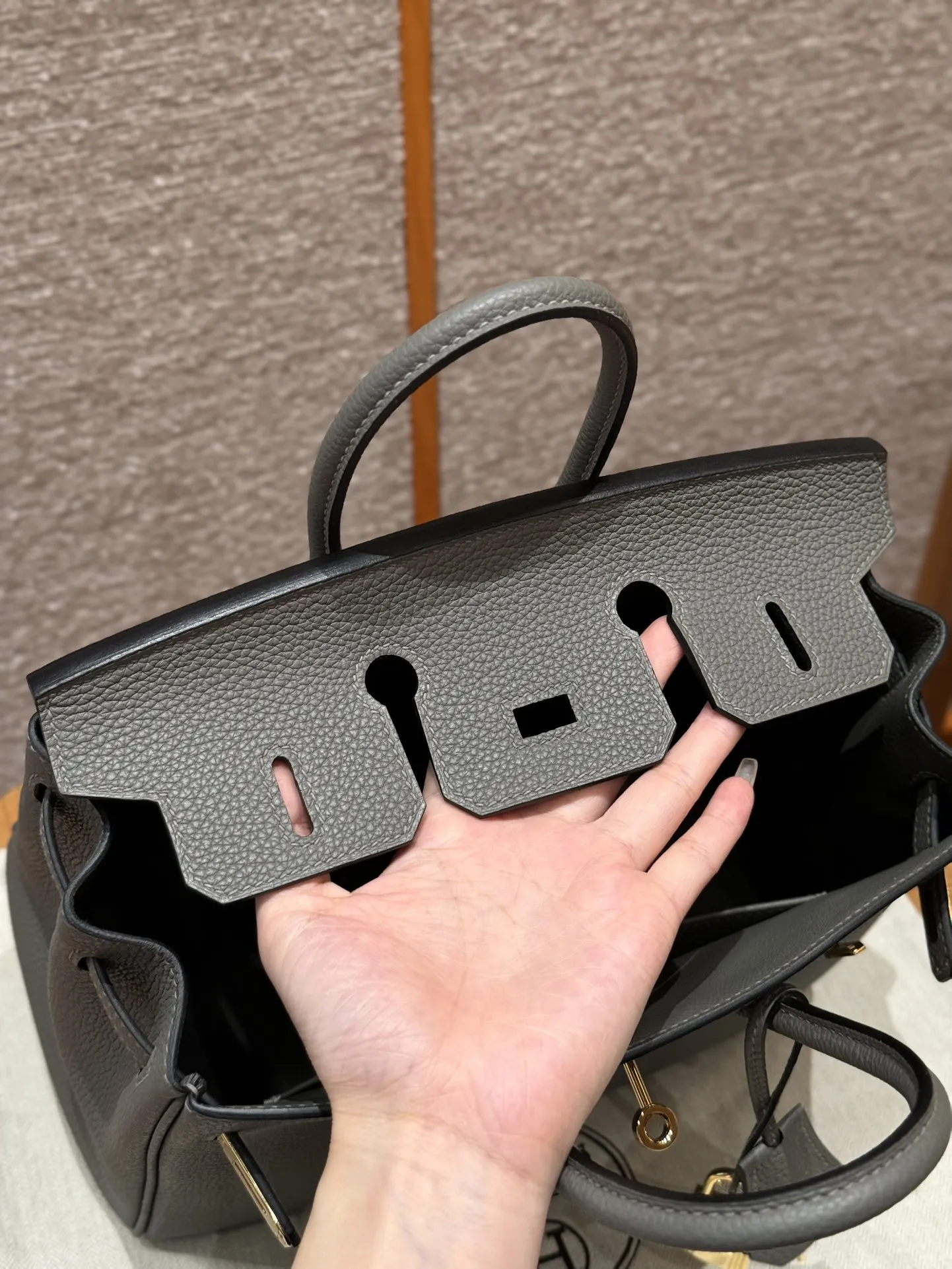 HERMES Женская сумка Birkin 25 см 0L/Gris Meyer Togo HERMES Женская сумка Birkin 25 см 0L/Gris Meyer Togo