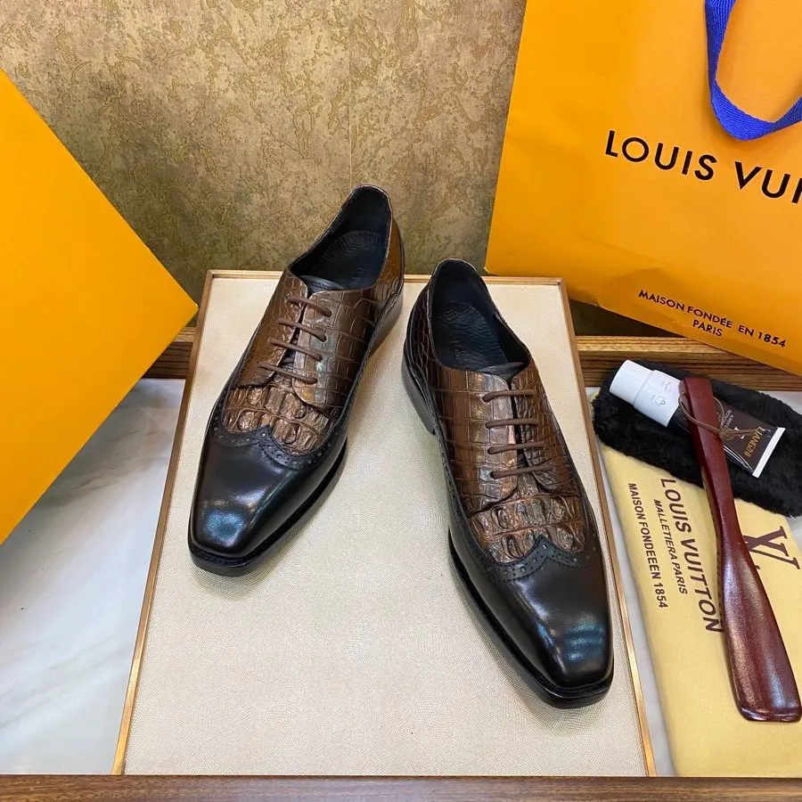 LOUIS VUITTON Мужские туфли из крокодила LOUIS VUITTON Мужские туфли из крокодила