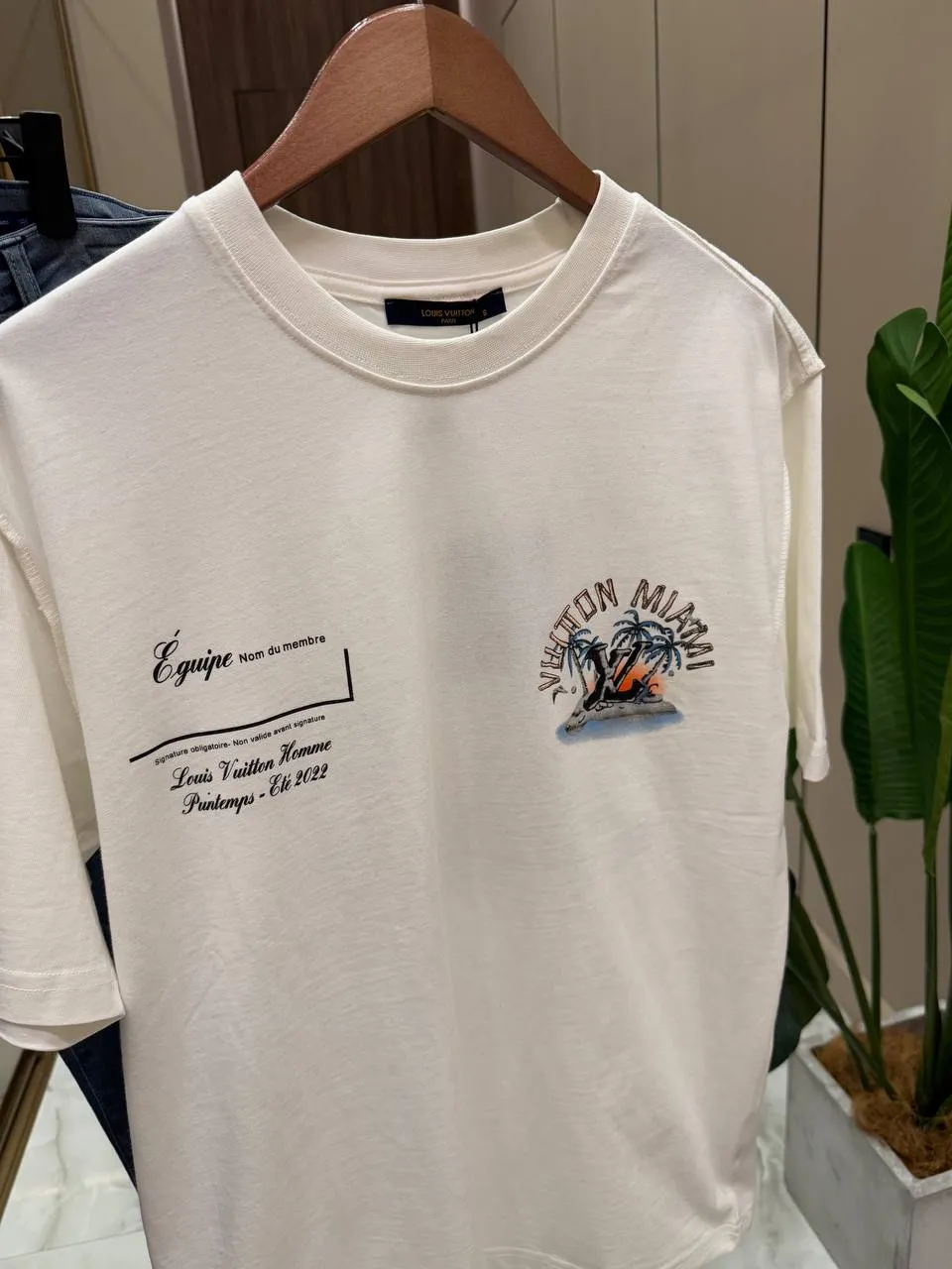 LOUIS VUITTON Мужская футболка с пляжным принтом LOUIS VUITTON Мужская футболка с пляжным принтом