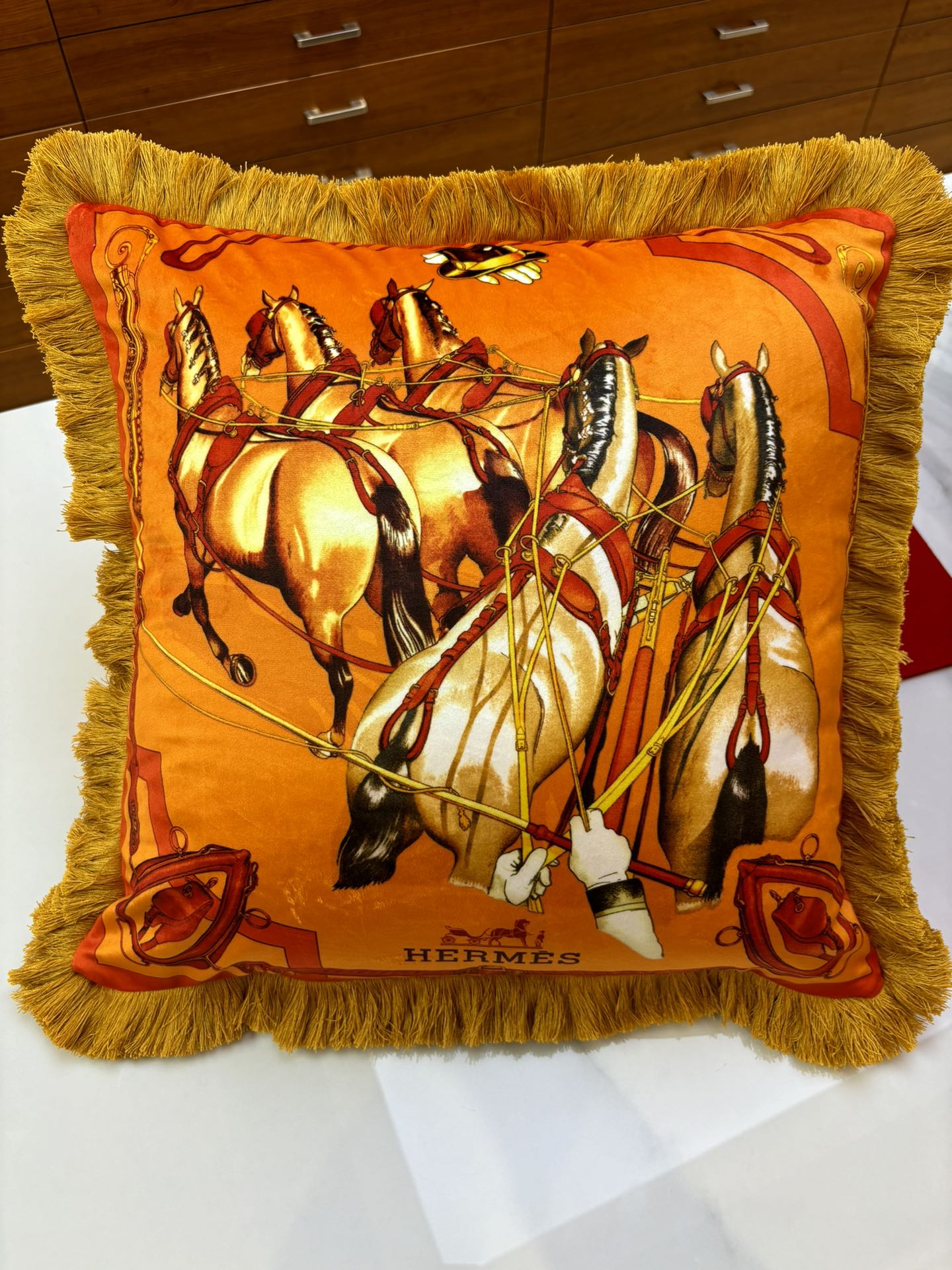 HERMES Подушка из бархата HERMES Подушка из бархата