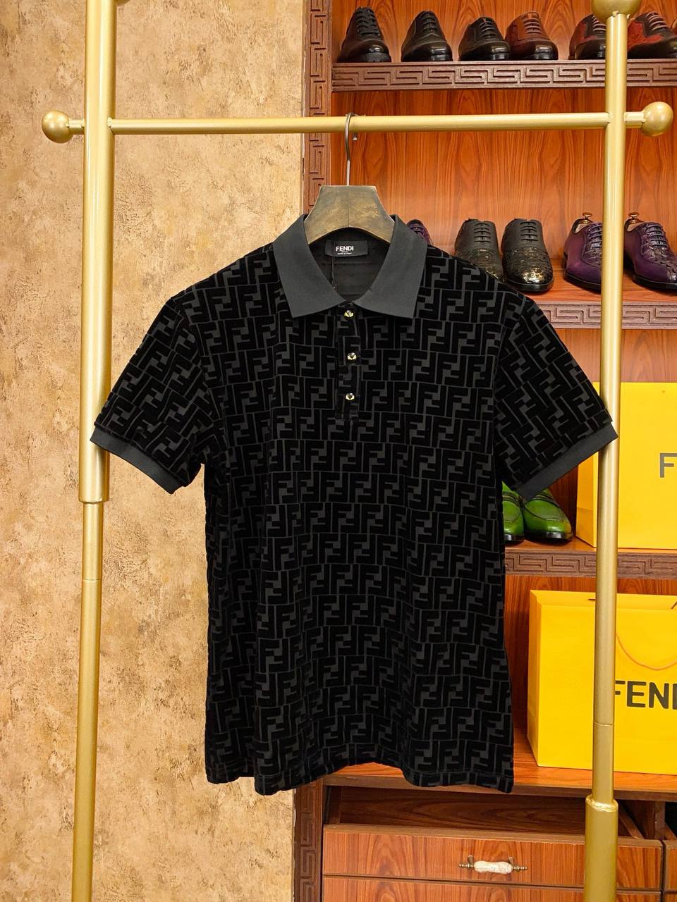 FENDI Мужская футболка хлопок FENDI Мужская футболка хлопок