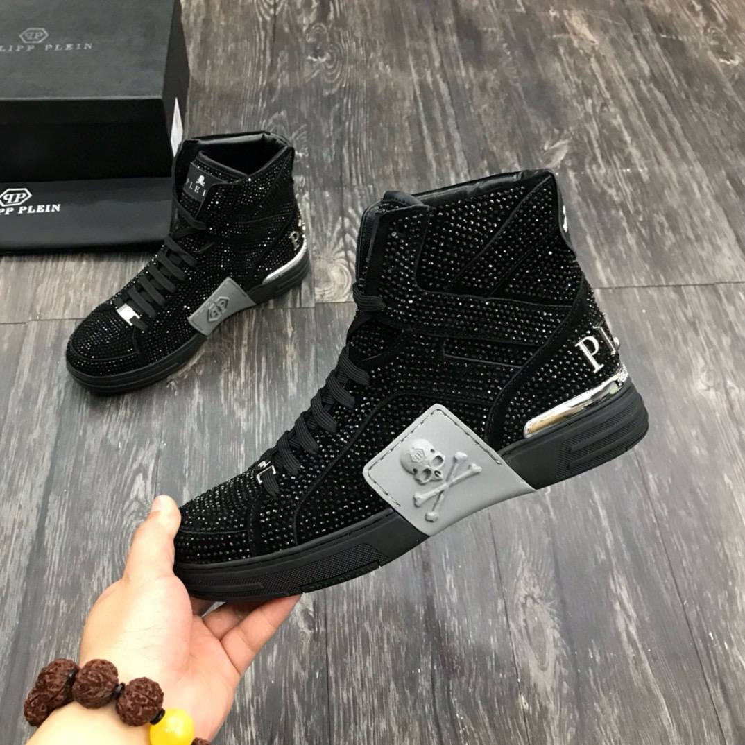 PHILIPP PLEIN Мужские кроссовки с черепом и стразами PHILIPP PLEIN Мужские кроссовки с черепом и стразами
