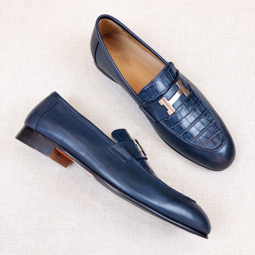 HERMES Мужские лоферы из телячьей кожи HERMES Мужские лоферы из телячьей кожи