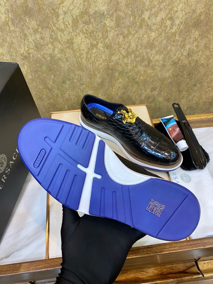 VERSACE Мужские туфли-оксфорды из кожи крокодила VERSACE Мужские туфли-оксфорды из кожи крокодила