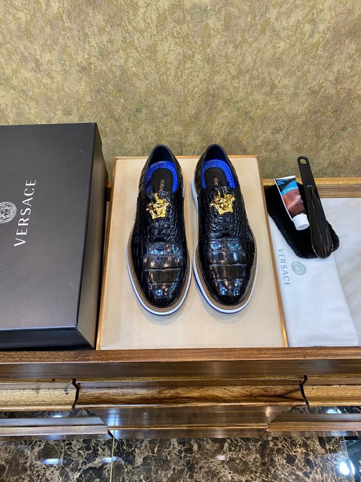 VERSACE Мужские туфли-оксфорды из кожи крокодила VERSACE Мужские туфли-оксфорды из кожи крокодила