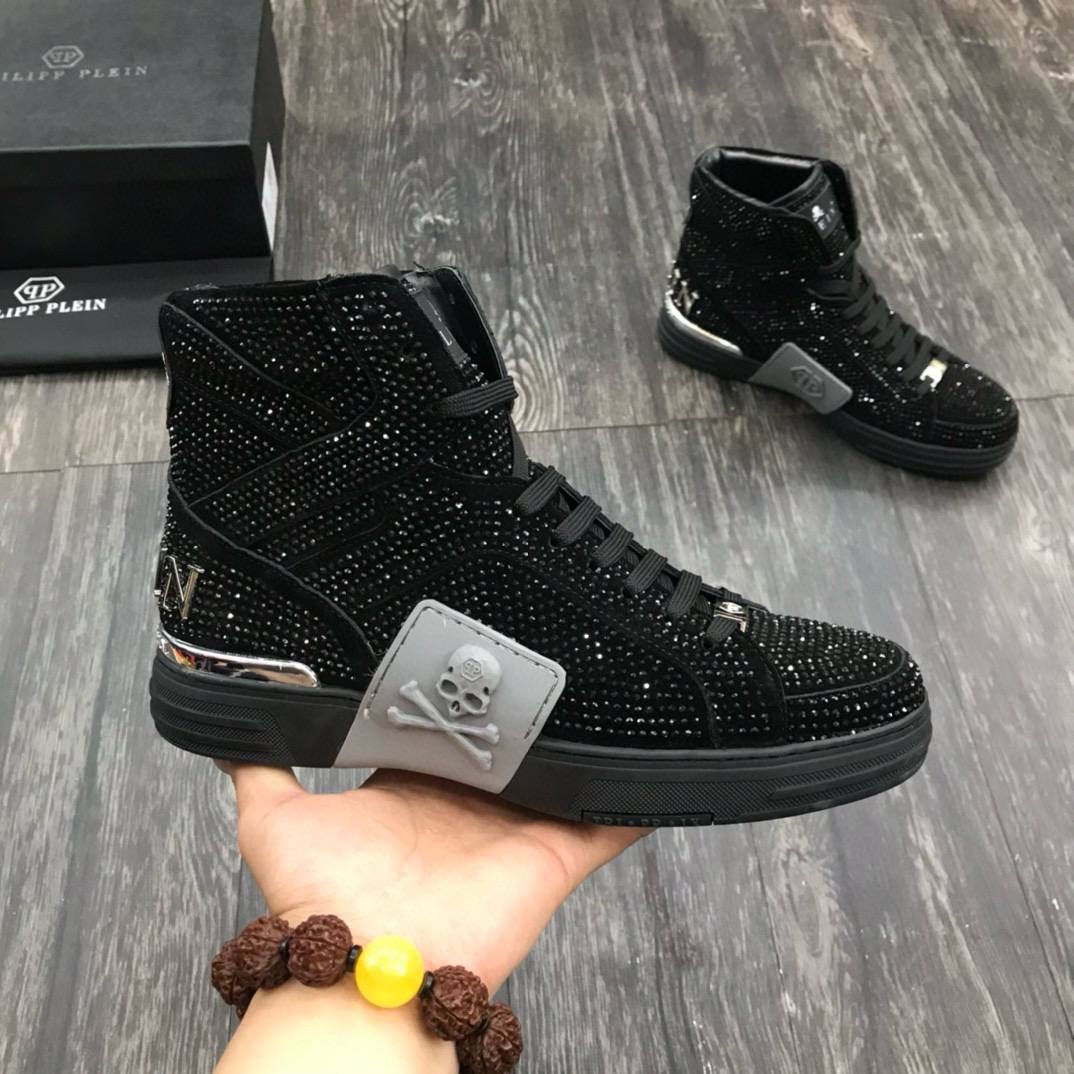 PHILIPP PLEIN Мужские кроссовки с черепом и стразами PHILIPP PLEIN Мужские кроссовки с черепом и стразами