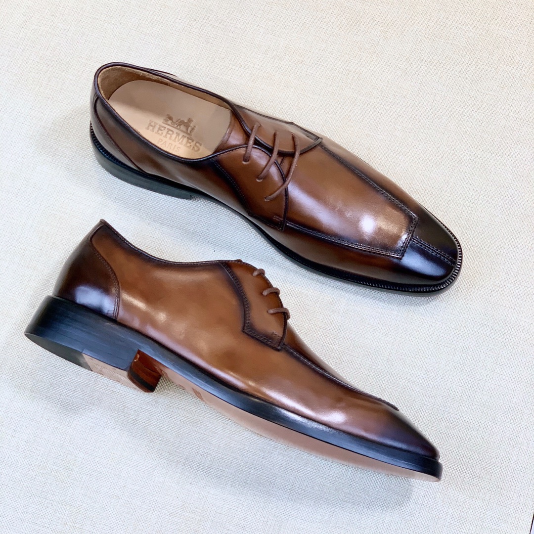 HERMES Мужские туфли из коровьей кожи HERMES Мужские туфли из коровьей кожи