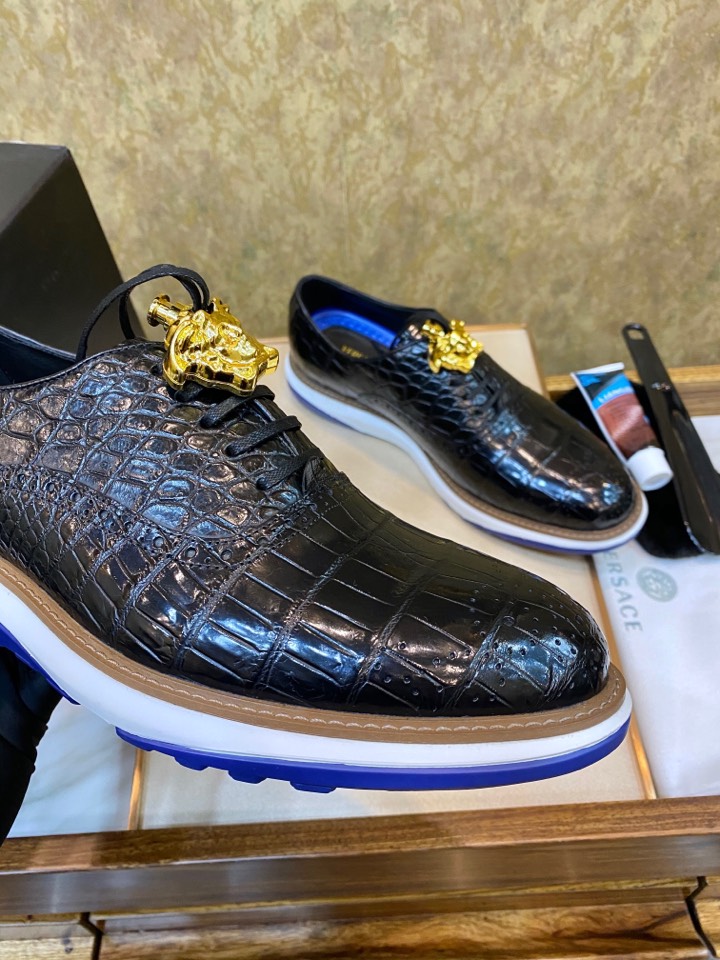 VERSACE Мужские туфли-оксфорды из кожи крокодила VERSACE Мужские туфли-оксфорды из кожи крокодила