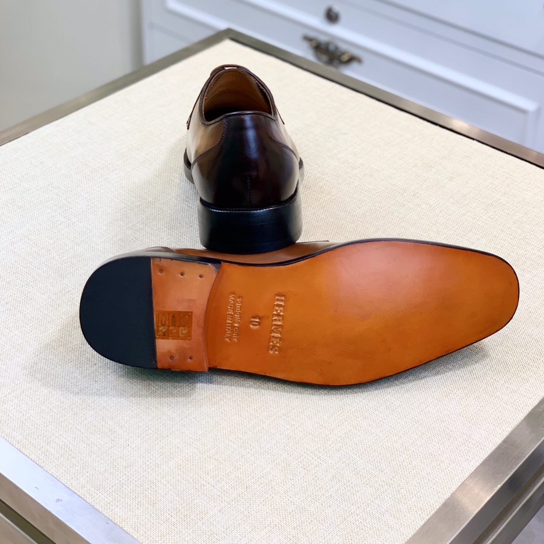 HERMES Мужские туфли из коровьей кожи HERMES Мужские туфли из коровьей кожи