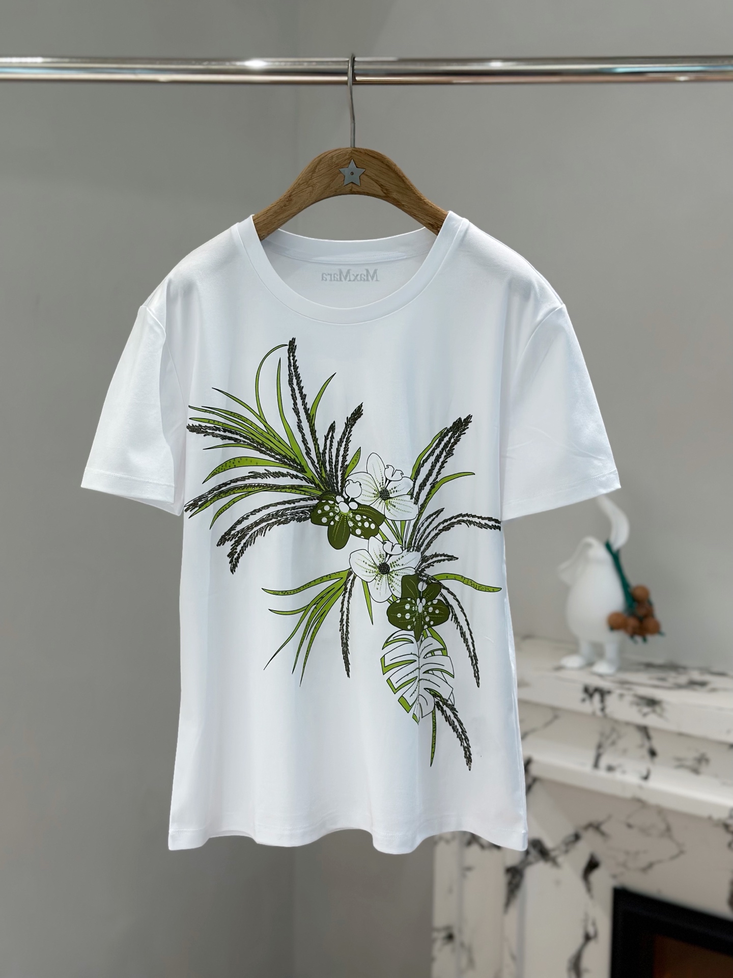 MAX MARA Женская футболка с принтом из хлопка MAX MARA Женская футболка с принтом из хлопка