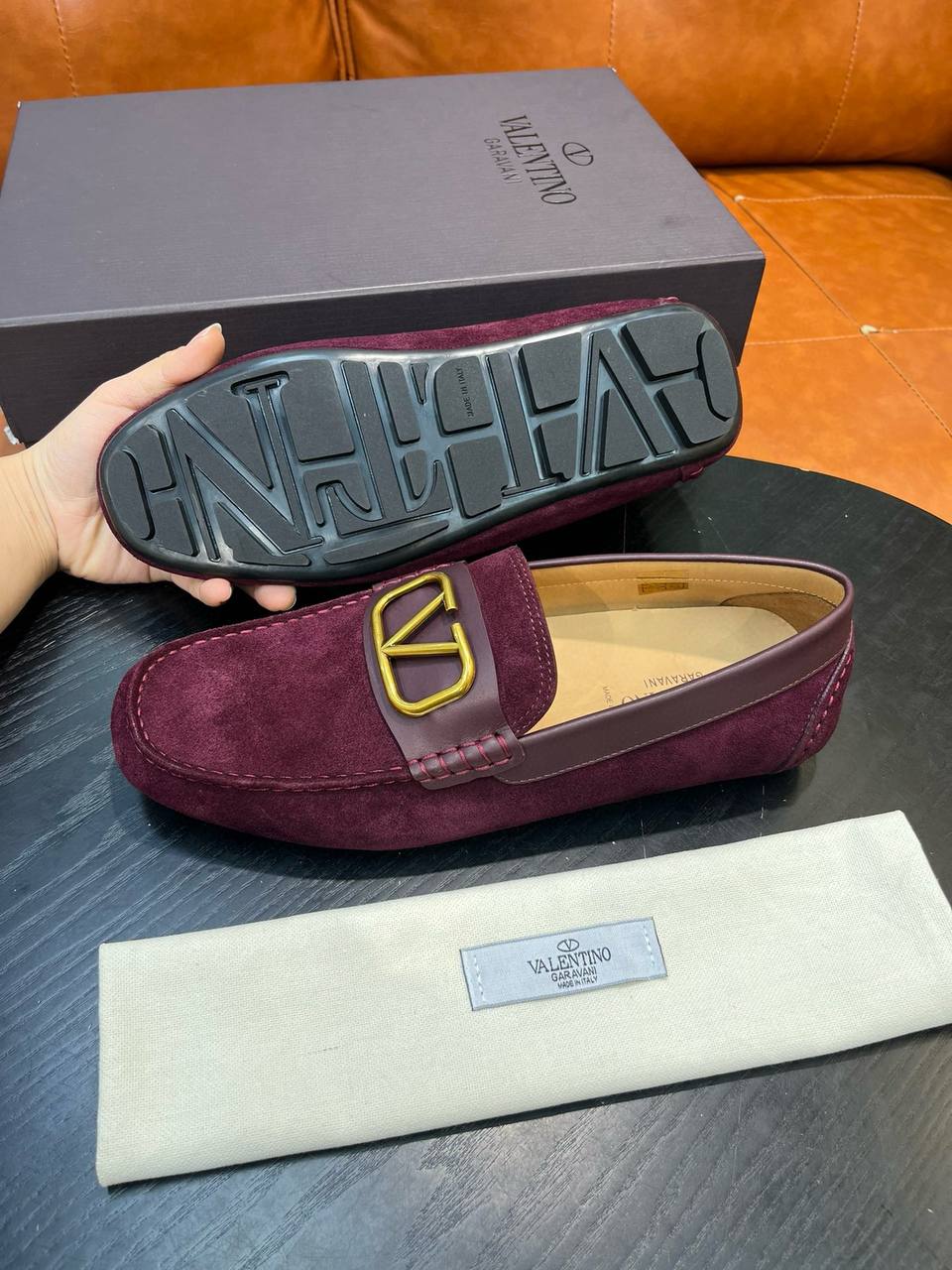 VALENTINO Мужские замшевые мокасины VALENTINO Мужские замшевые мокасины