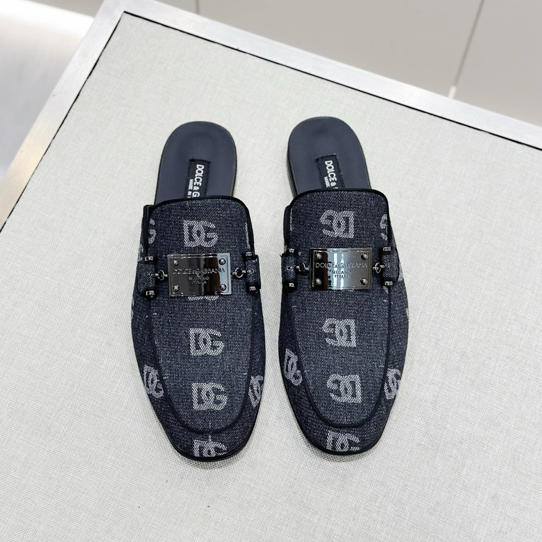 DOLCE & GABBANA Мужские мюли из телячьей кожи DOLCE & GABBANA Мужские мюли из телячьей кожи