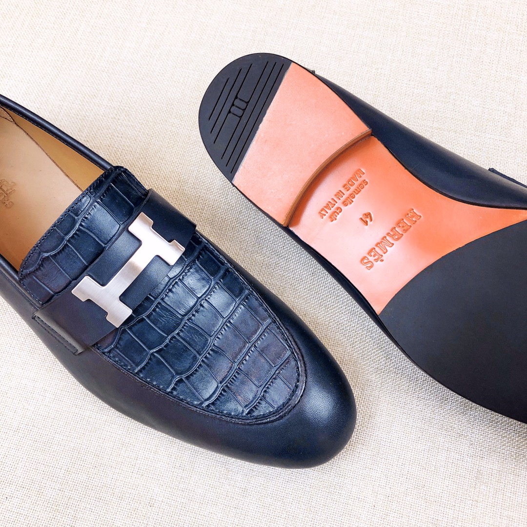 HERMES Мужские лоферы из телячьей кожи HERMES Мужские лоферы из телячьей кожи