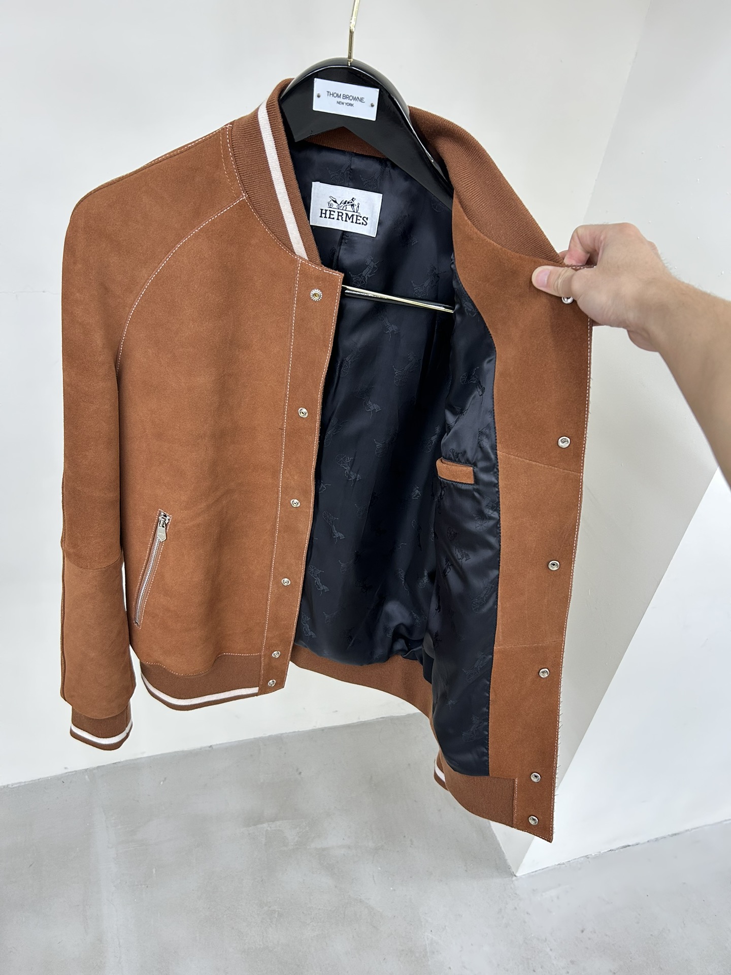 HERMES Мужская кожаная куртка HERMES Мужская кожаная куртка