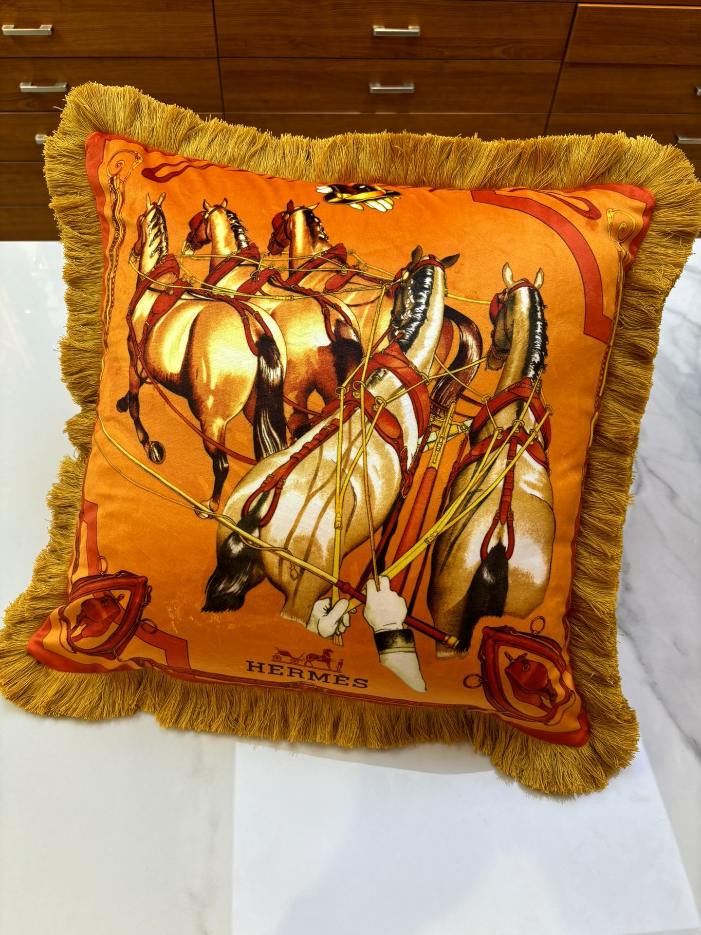 HERMES Подушка из бархата HERMES Подушка из бархата