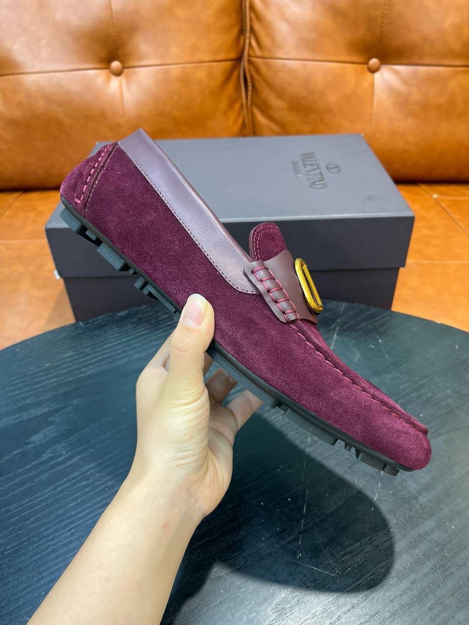 VALENTINO Мужские замшевые мокасины VALENTINO Мужские замшевые мокасины