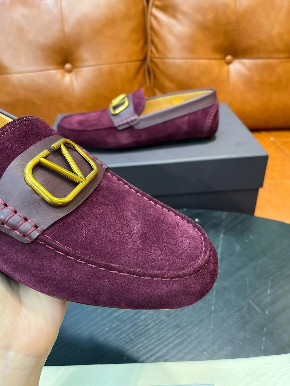 VALENTINO Мужские замшевые мокасины VALENTINO Мужские замшевые мокасины