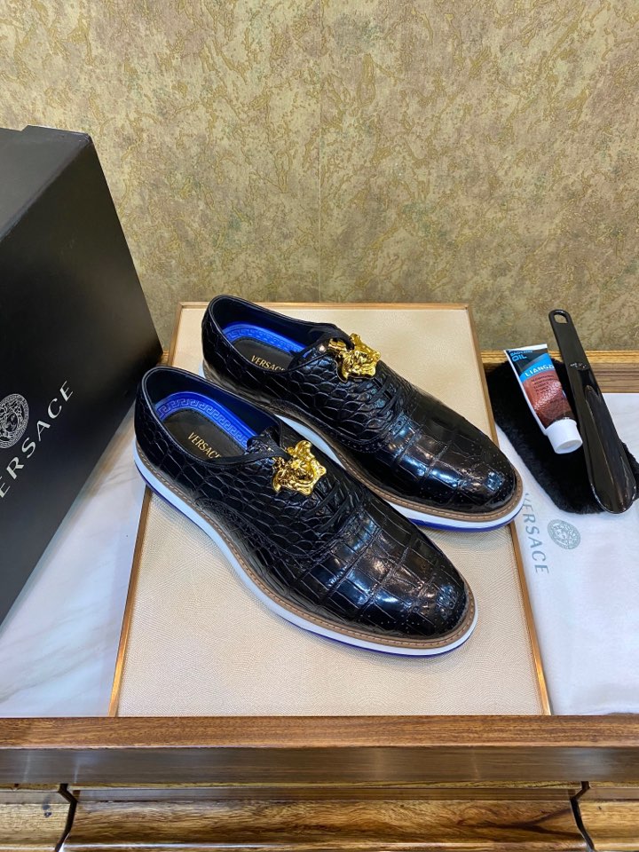 VERSACE Мужские туфли-оксфорды из кожи крокодила VERSACE Мужские туфли-оксфорды из кожи крокодила