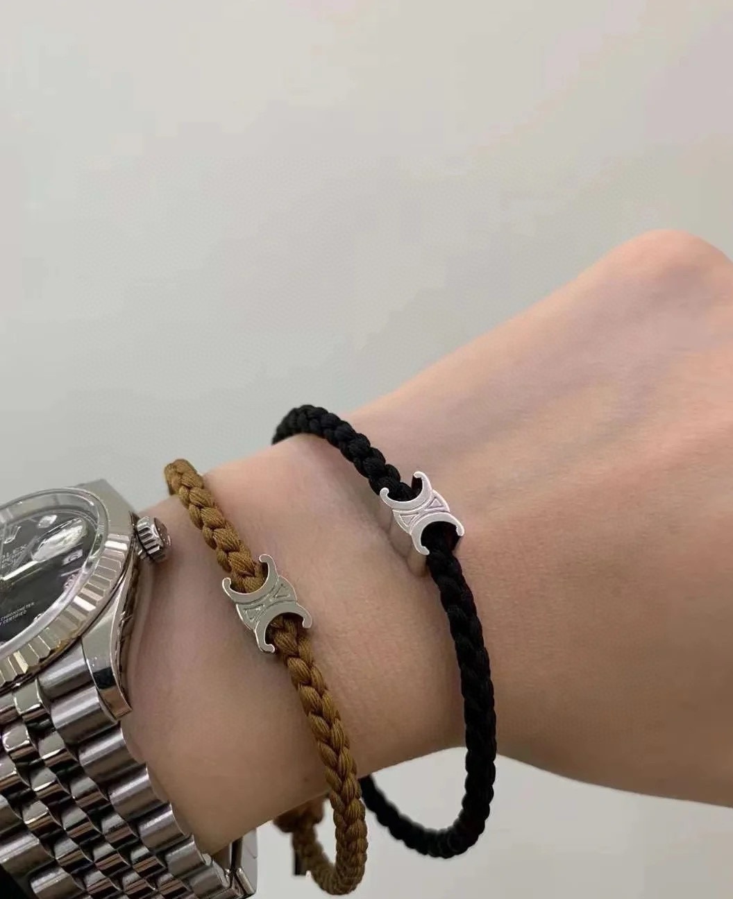 CELINE Женский плетёный браслет Triomphe CELINE Женский плетёный браслет Triomphe